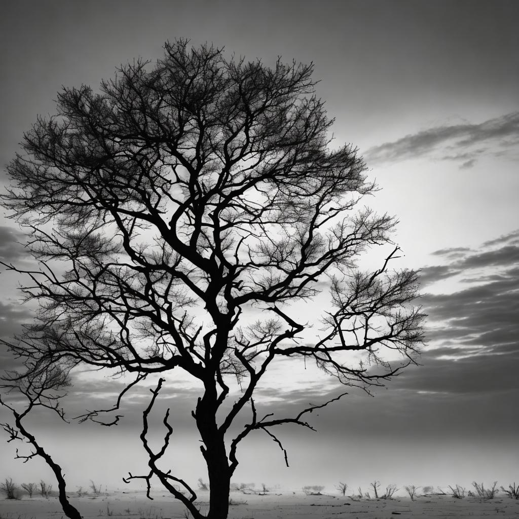 Tree silhouette with bare by @ai_generated