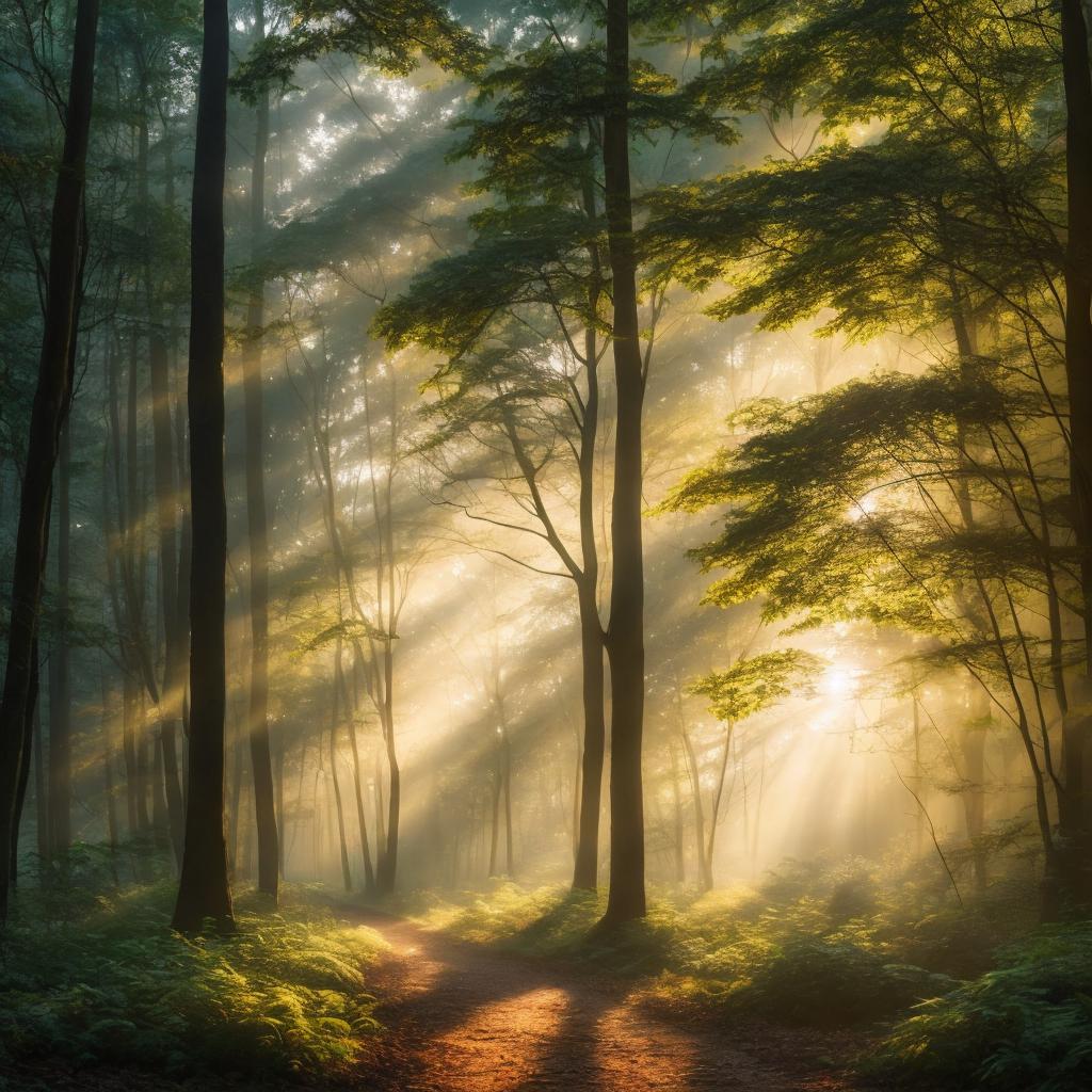 Photo of tranquil forest by @ai_generated