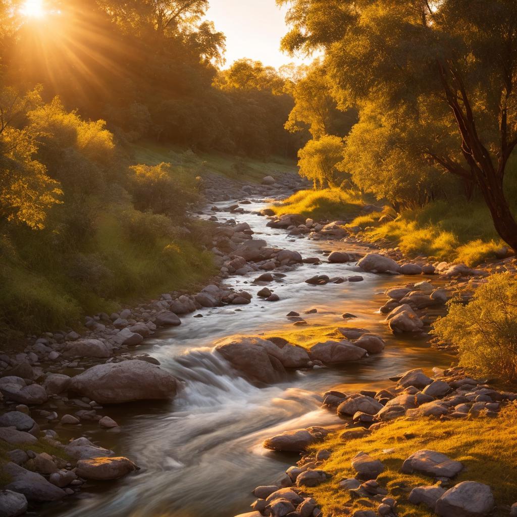 Fast flowing creek, serene by @ai_generated