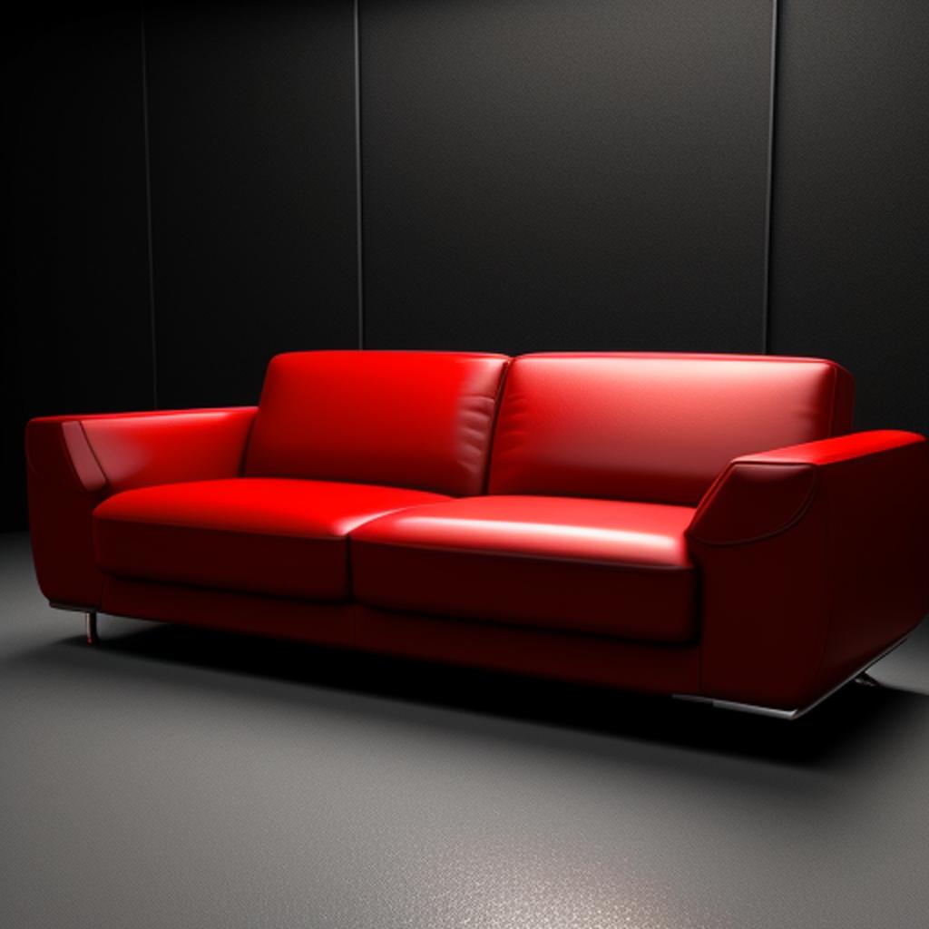 Red couch by @carmela875037974 by @ai_generated