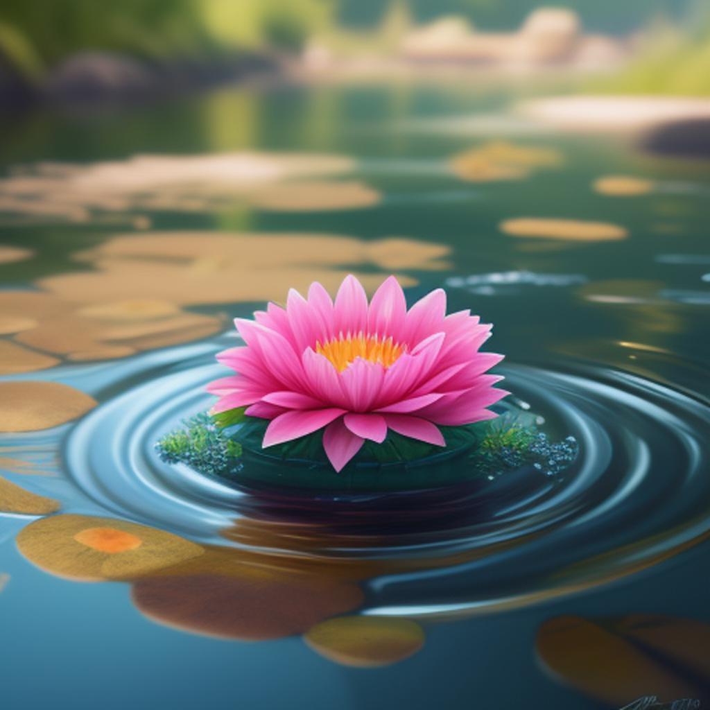 Flower floating down a by @ai_generated