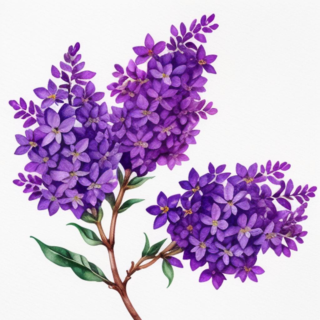 Single purple lilac branch by @ai_generated