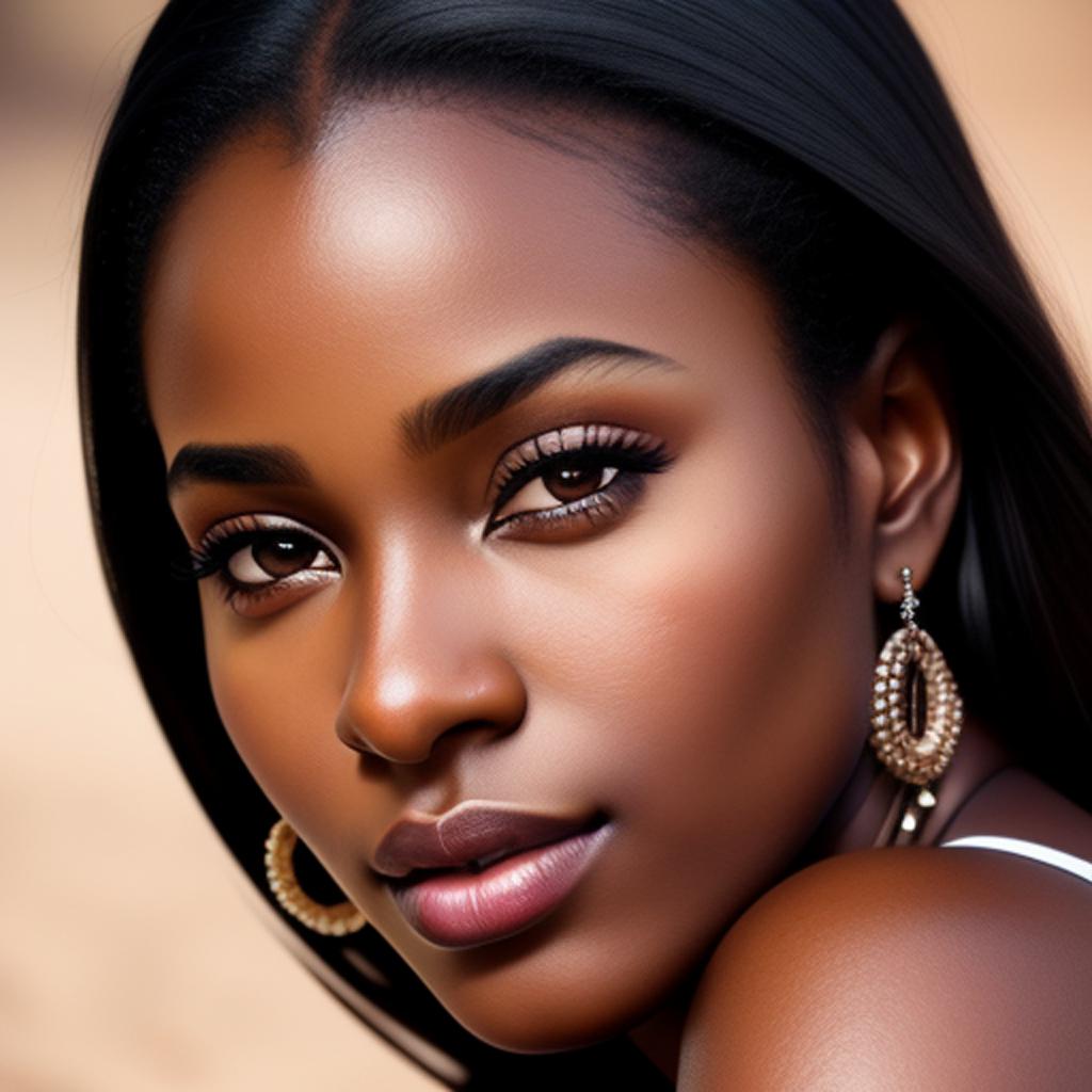 A beautiful dark-skinned woman by @ai_generated