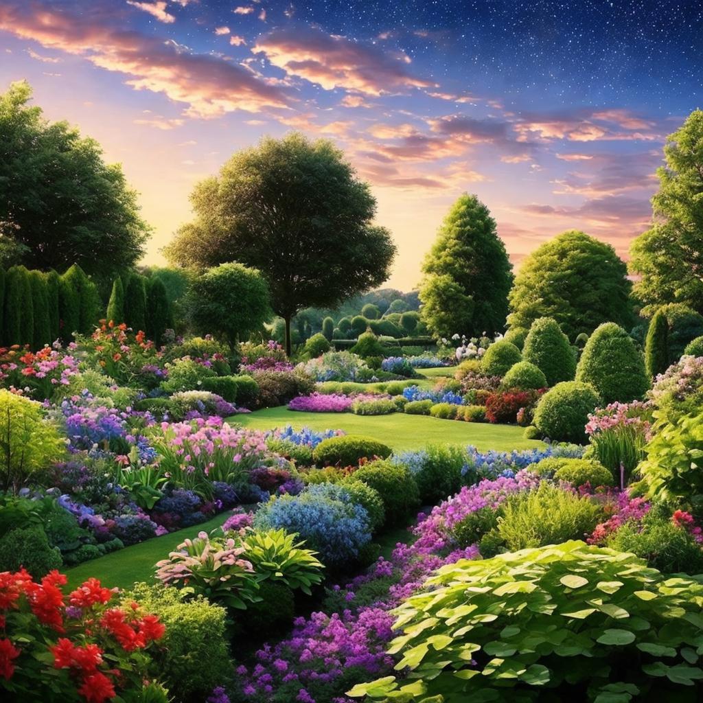 Beautiful garden landscape under by @ai_generated