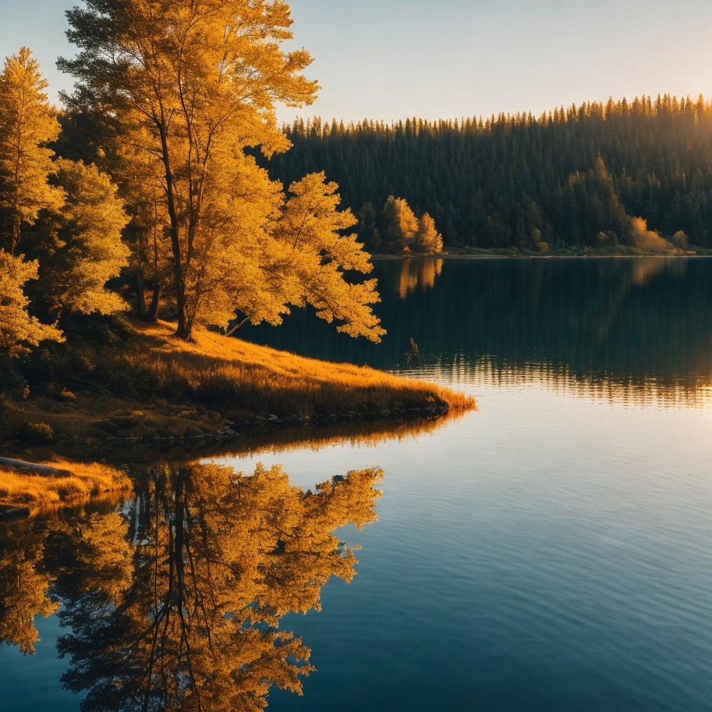 Beautiful landscape, serene lake, by @ai_generated