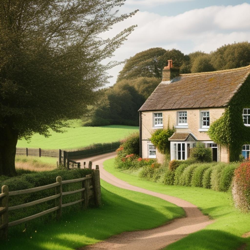 English countryside with farmhouse by @ai_generated