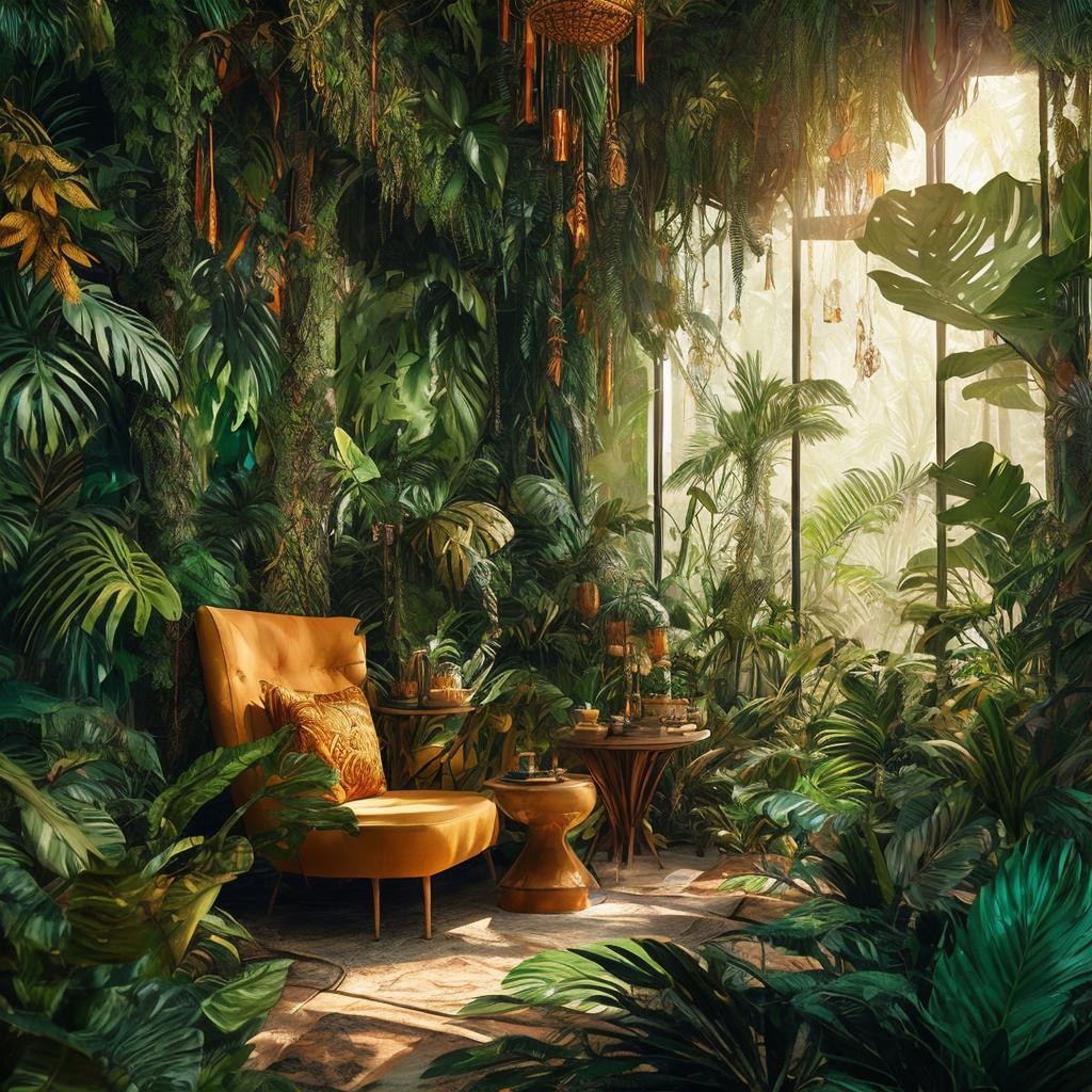 Jungle setting, intricate details, by @ai_generated