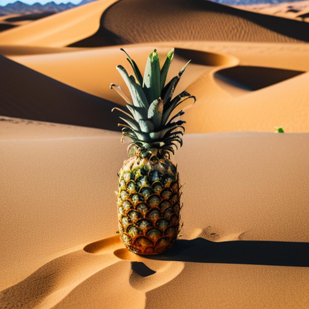 A single pineapple growing by @ai_generated