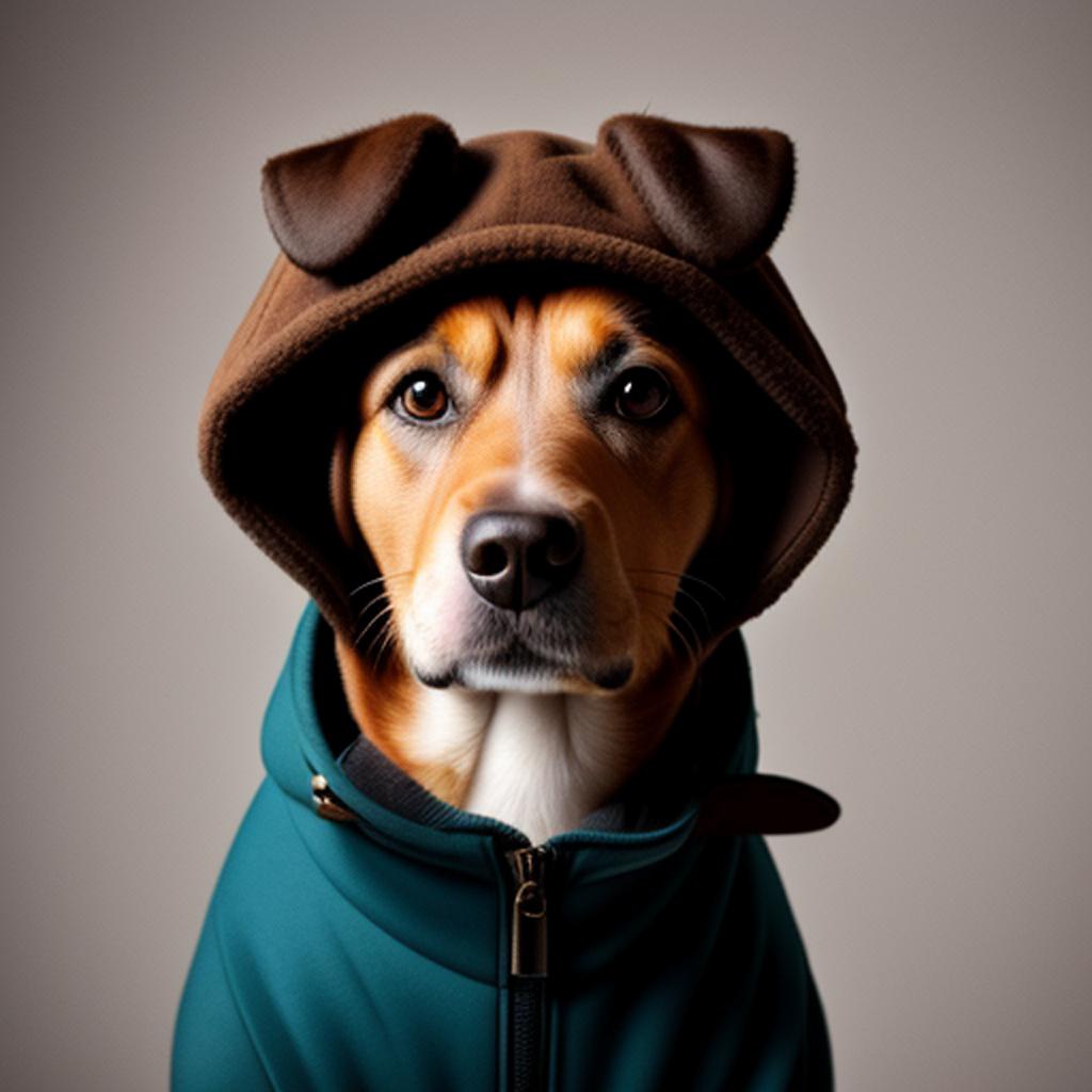 Dog ,vintage dog,dogwith hood, by @ai_generated