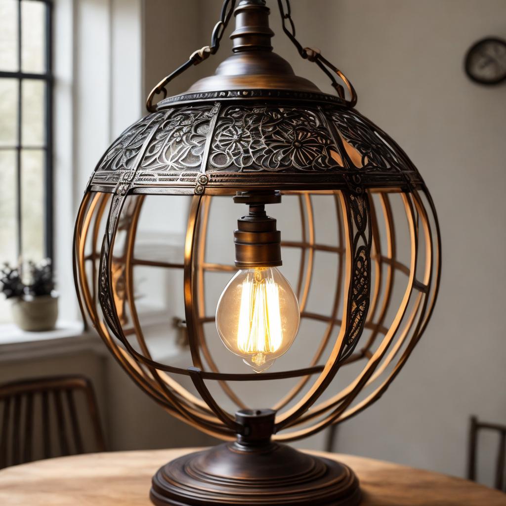 “Victorian globe pendant light, by @ai_generated