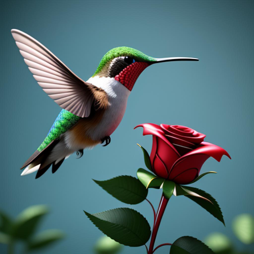 Un colibrí llevando una by @ai_generated