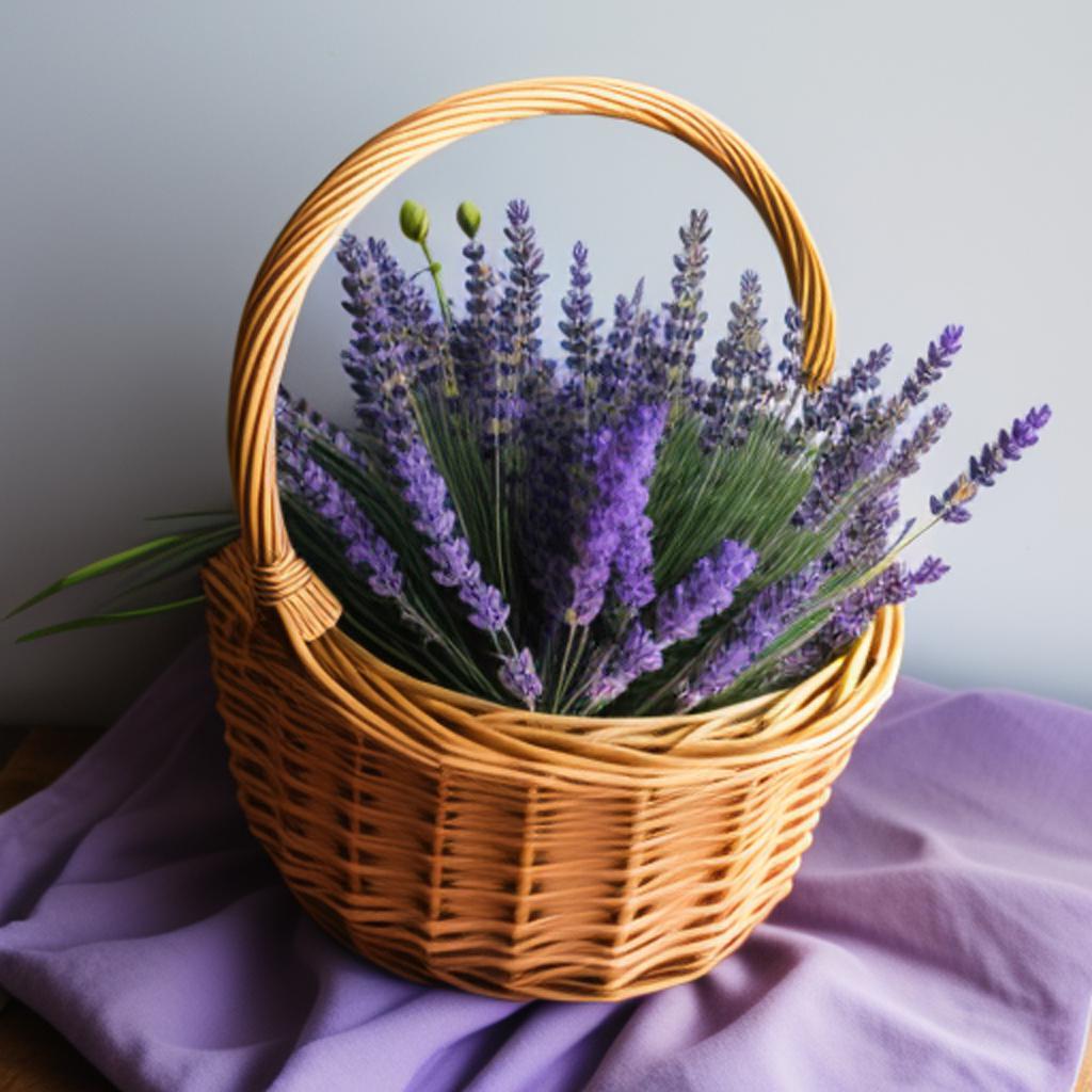 Lavender flower basket by by @ai_generated