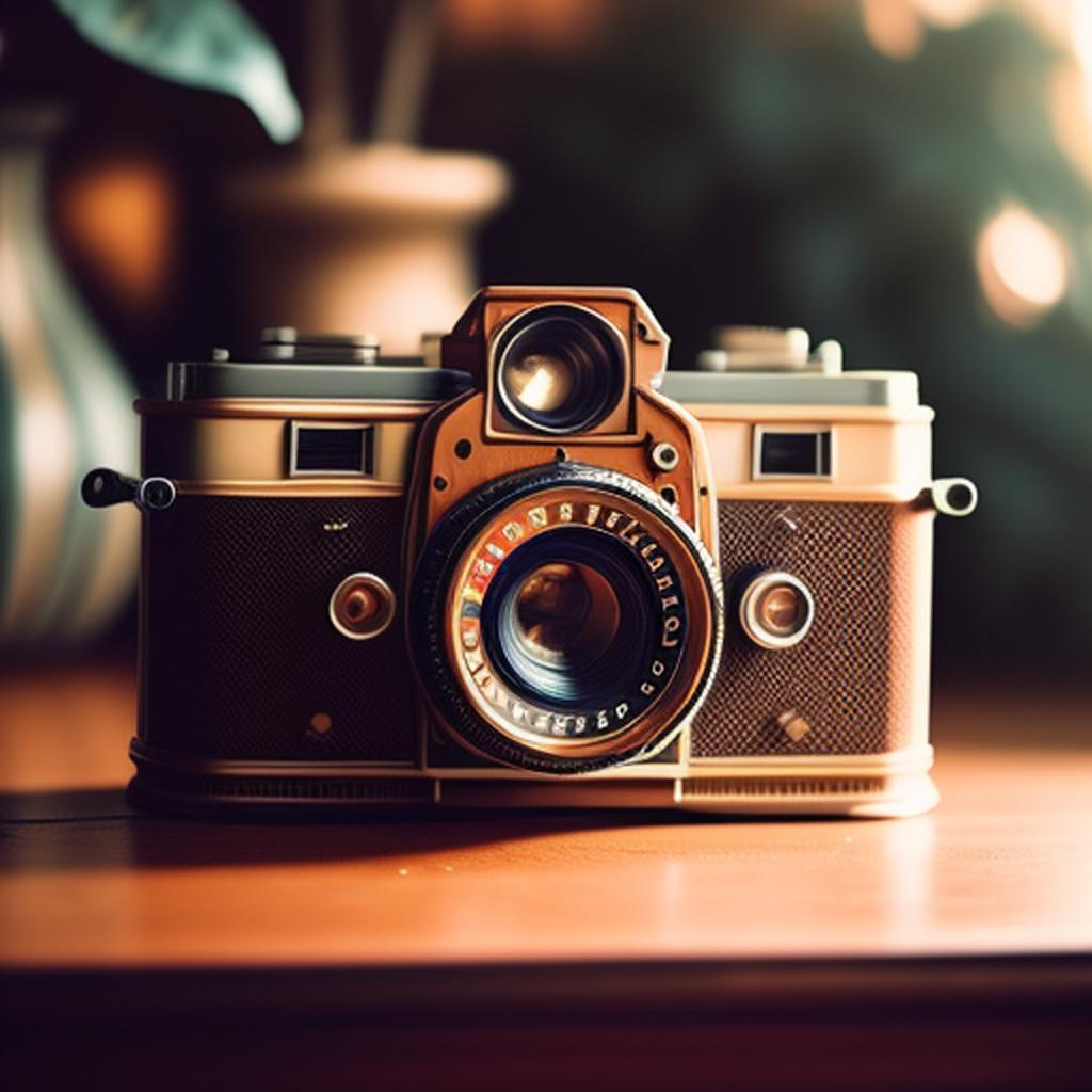 “Vintage camera, antique look, by @ai_generated