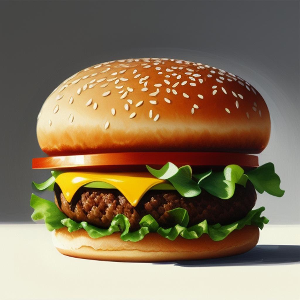 Hamburger, transparent background by by @ai_generated