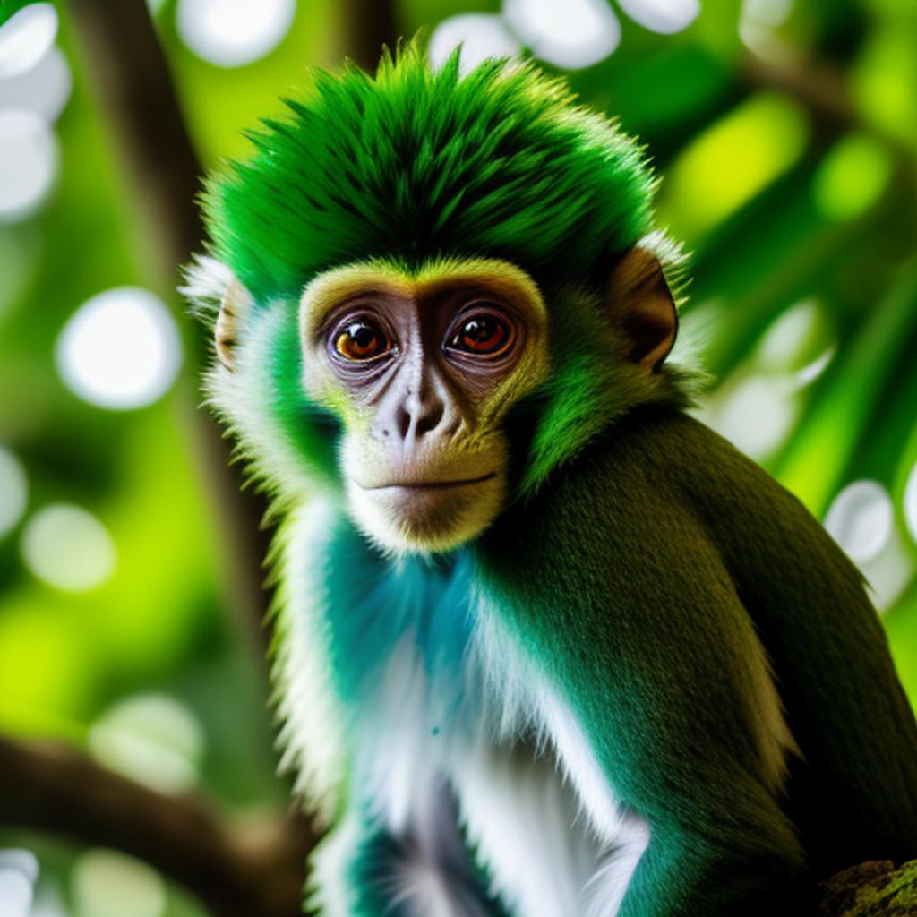 A green monkey by by @ai_generated