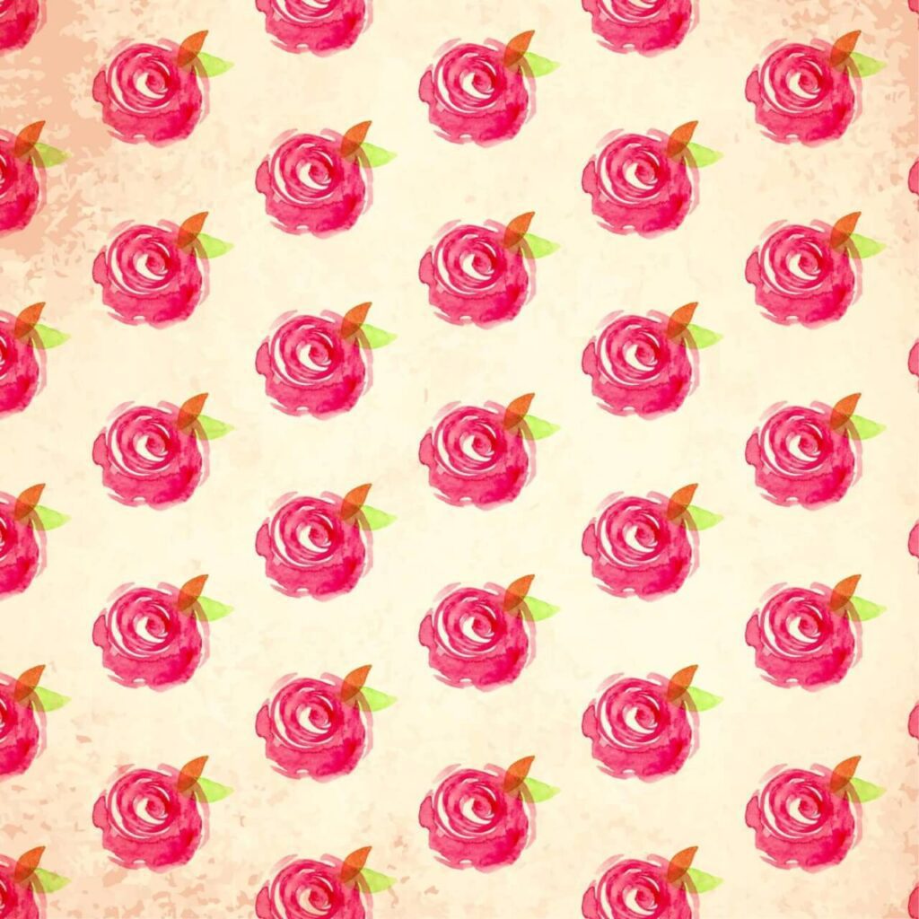 Watercolor vector pattern with rose