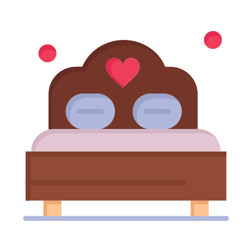 Bed, day, heart icon