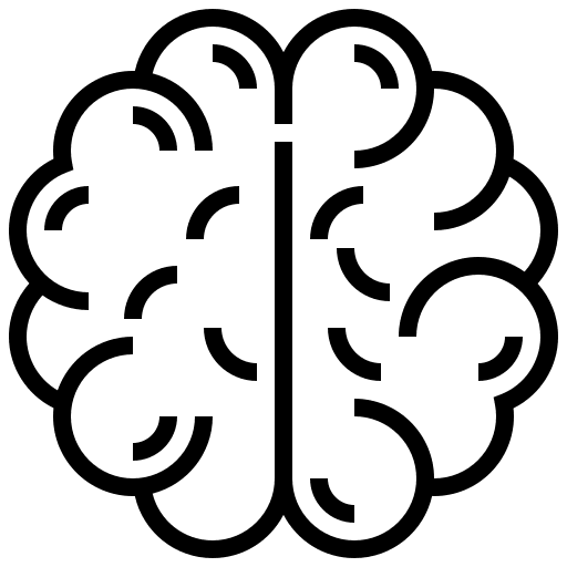 Brain, cerebrum, hemisphere icon