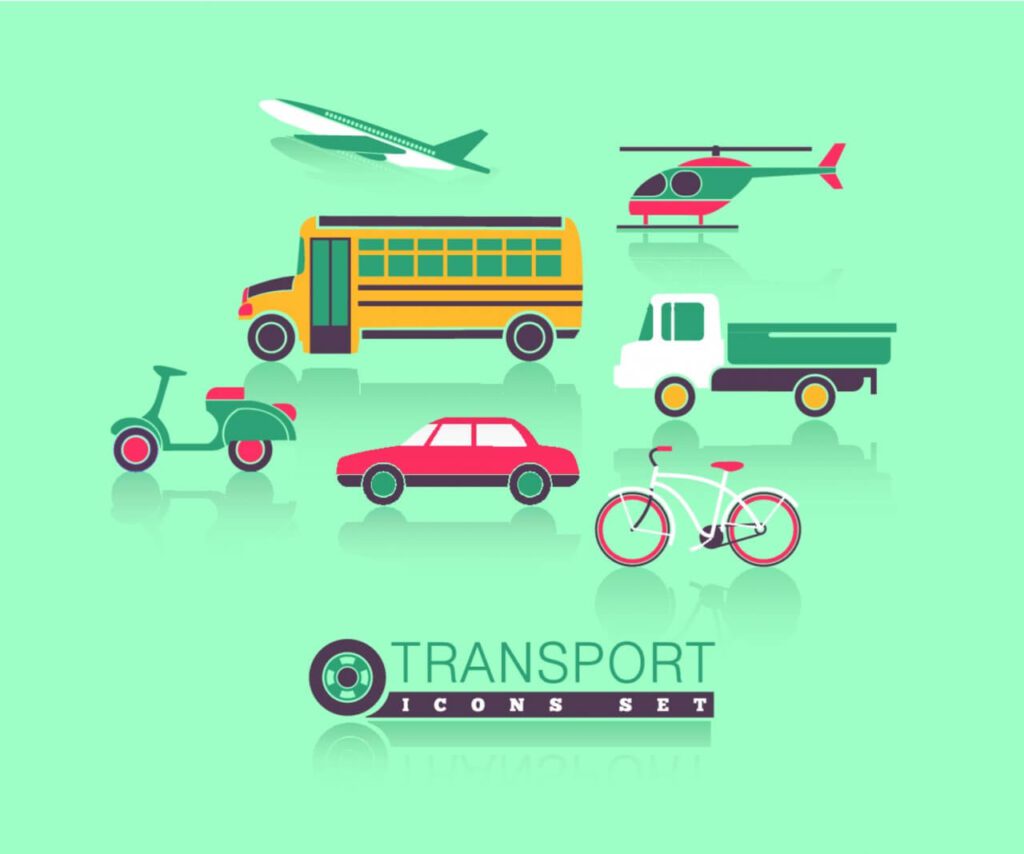 Transportation icons set