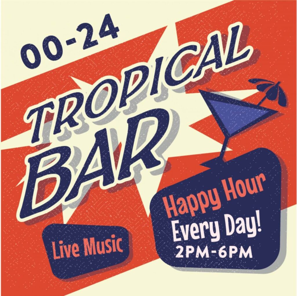 Vintage Tropical Bar poster