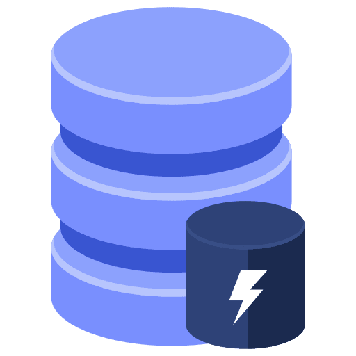 Cache, database, lightning icon