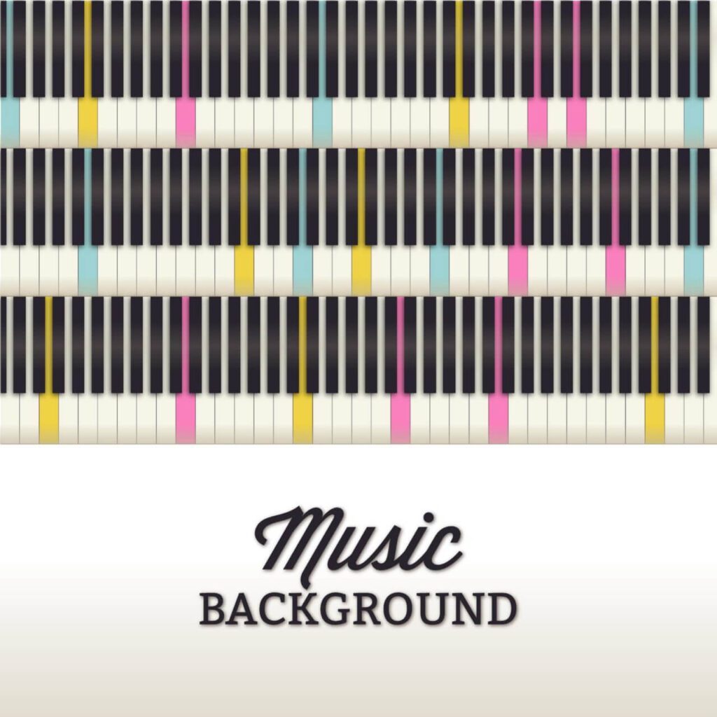 Music illustration with piano keyboard