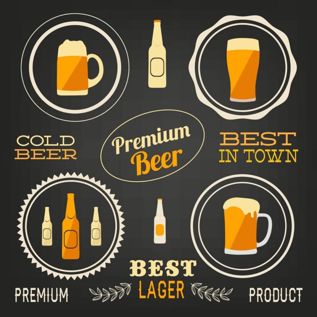 Beer vector elements, typo set