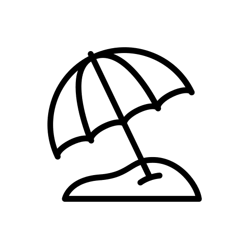 Beach, summer, umbrella icon