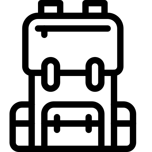 Trekking, backpack icon