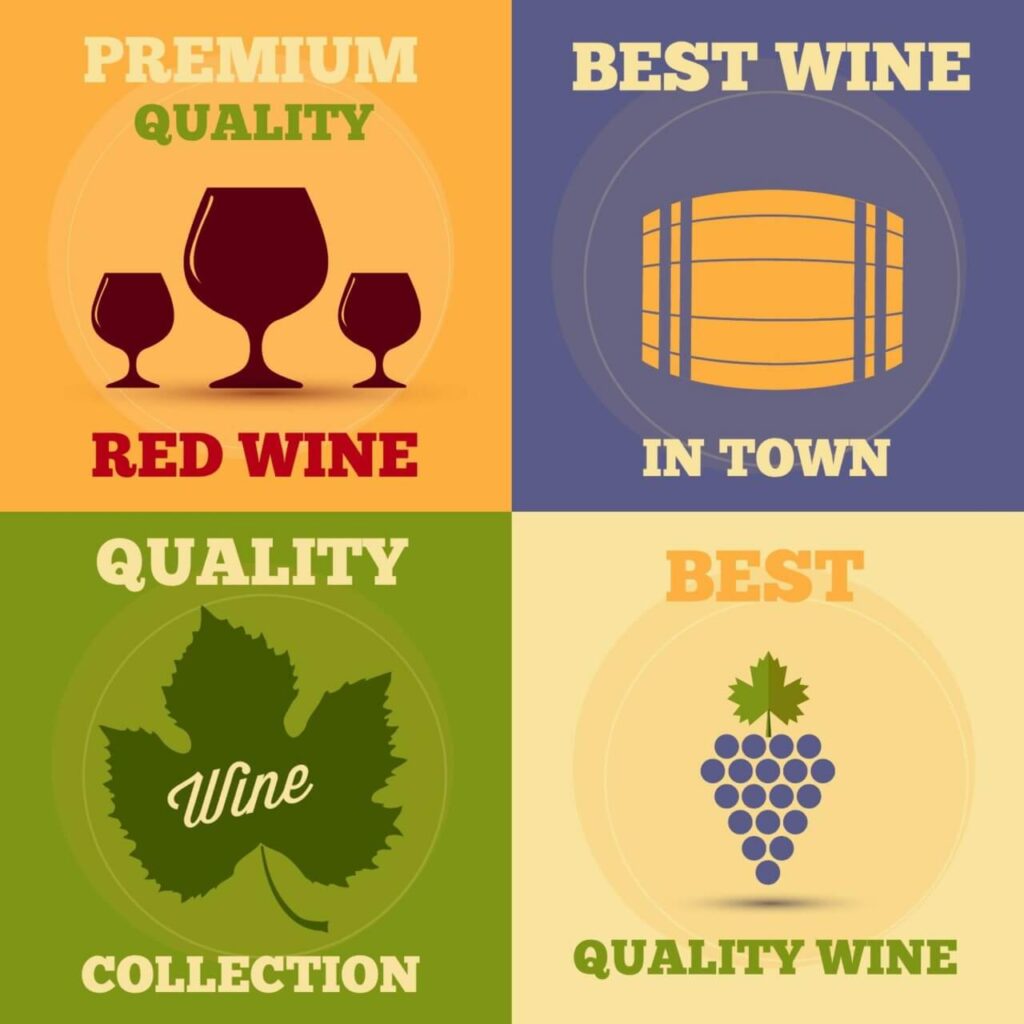 Retro wine posters set