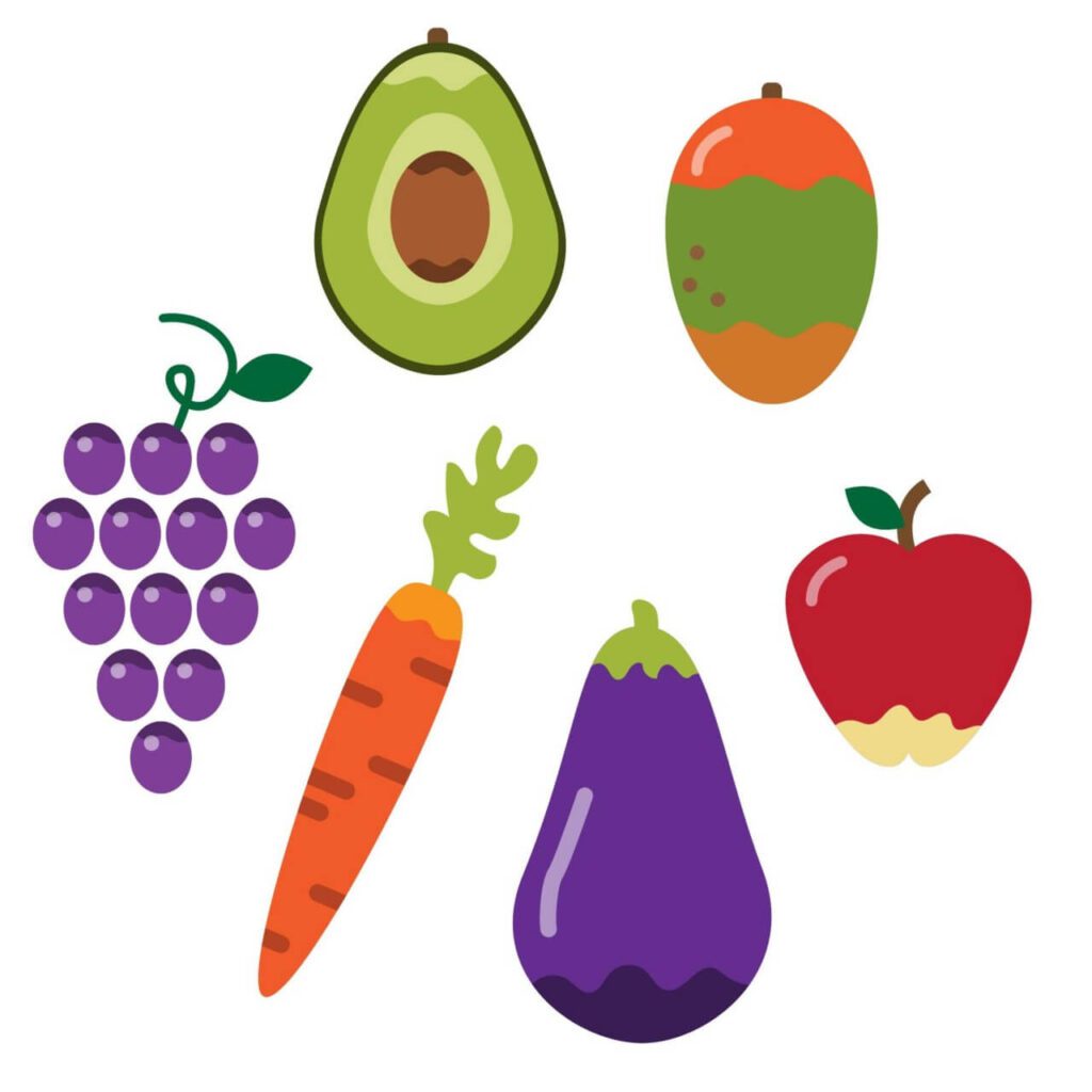 Healthy vegetables and fruit