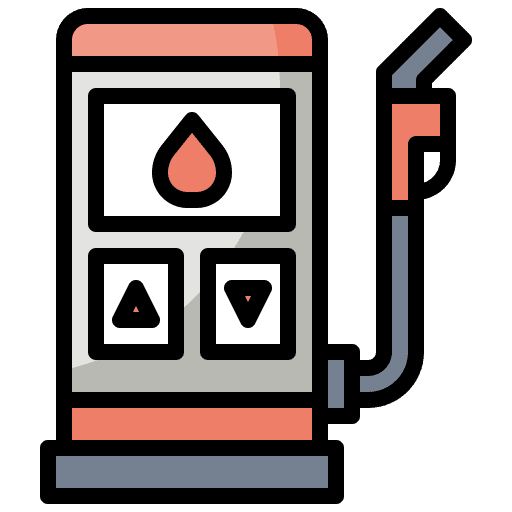 Buildings, charging, fuel icon