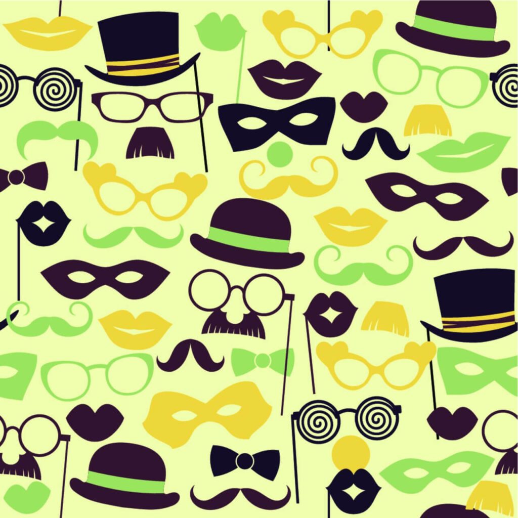 Fun retro party. Seamless pattern.