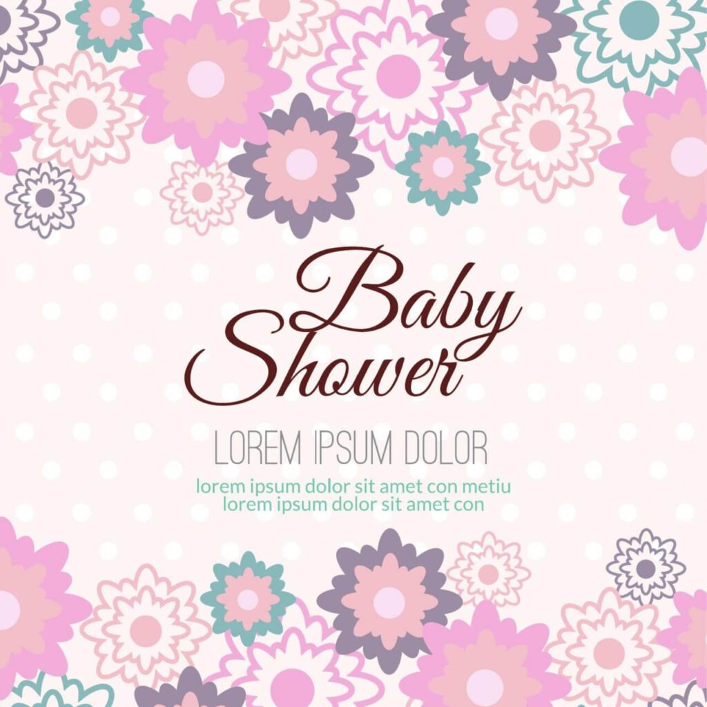 Baby shower with floral background