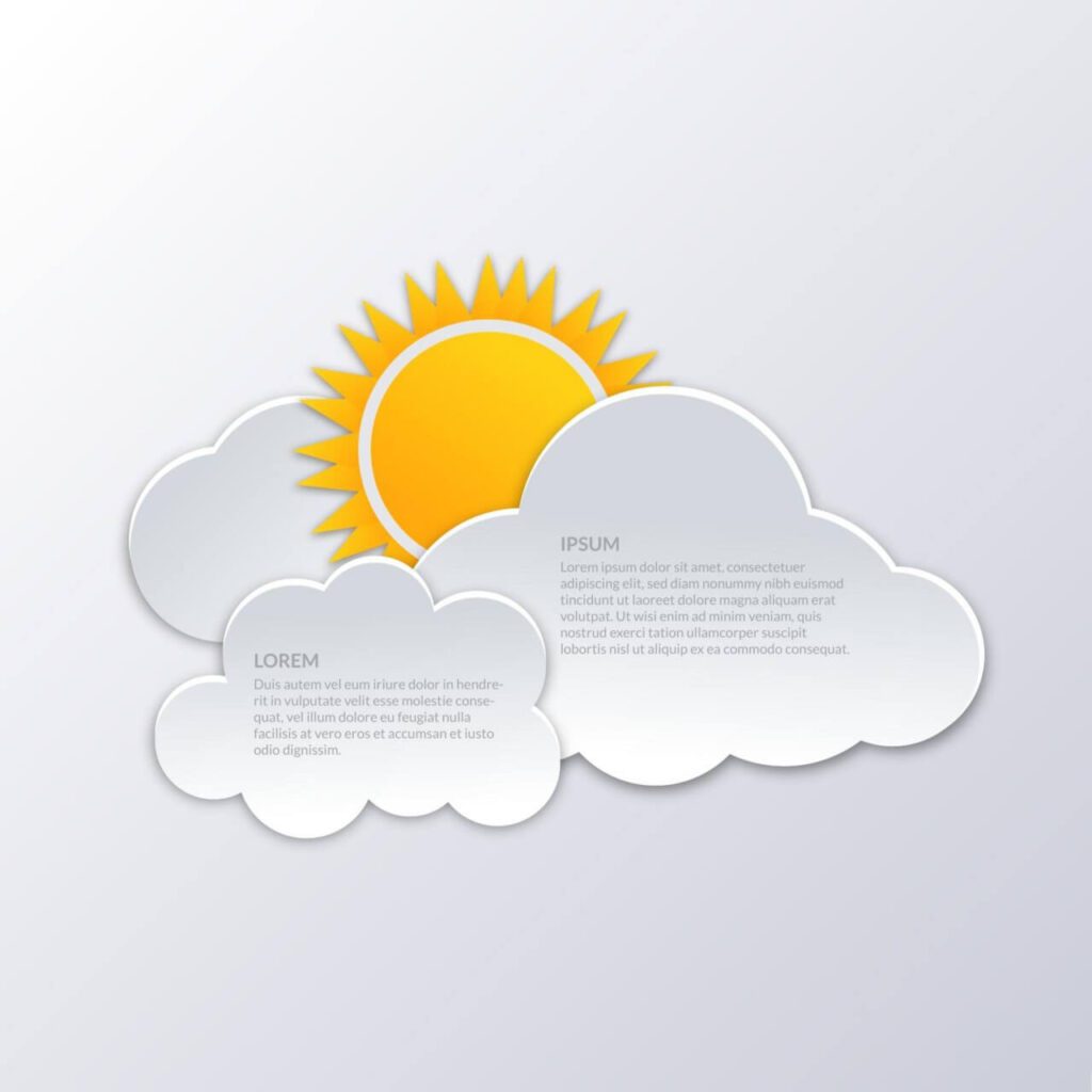 Clouds with sun illustration