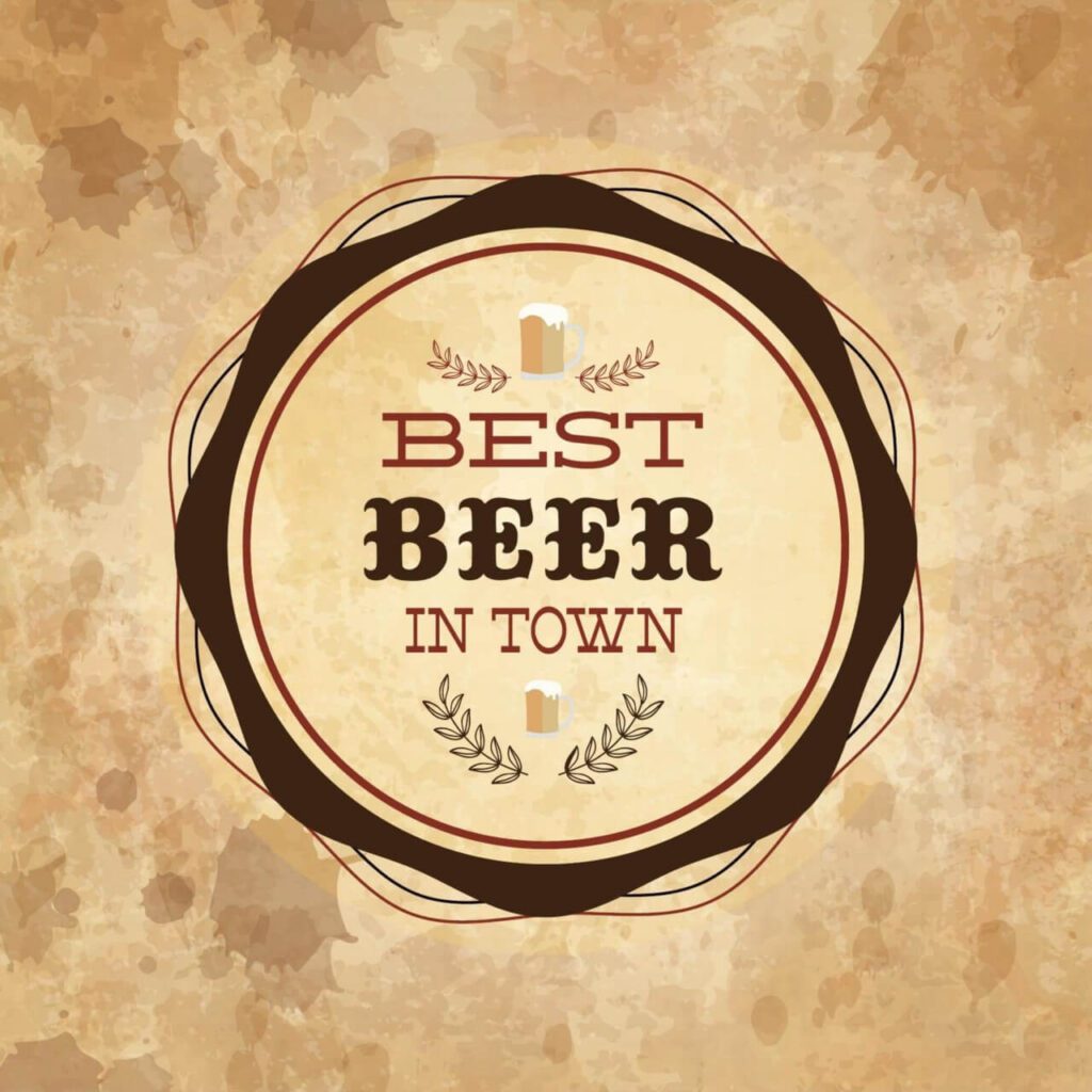 Retro styled label of beer on grunge paper background