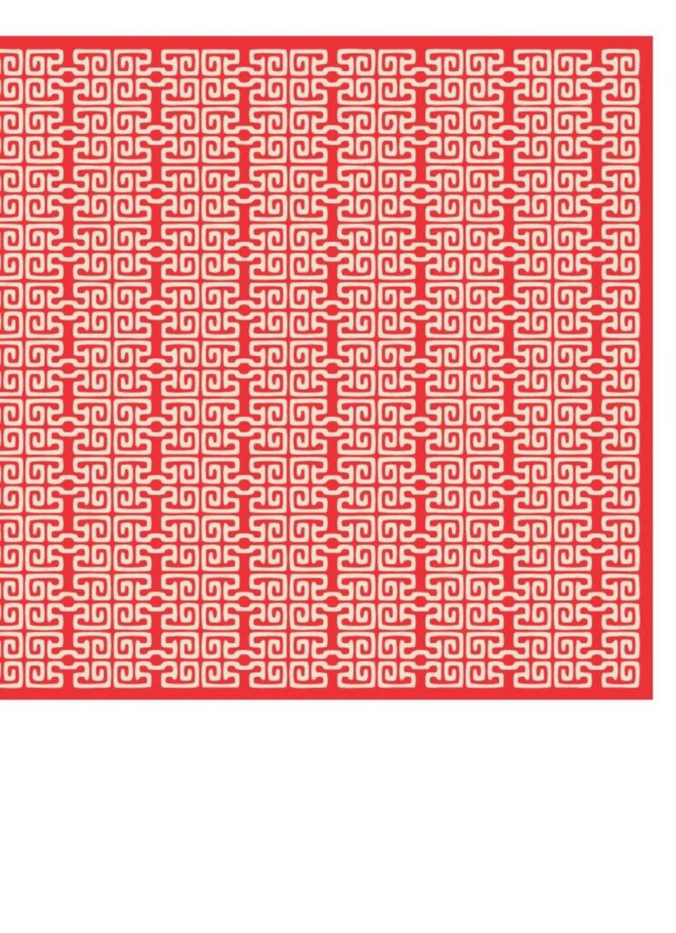 Asian Red and White Pattern