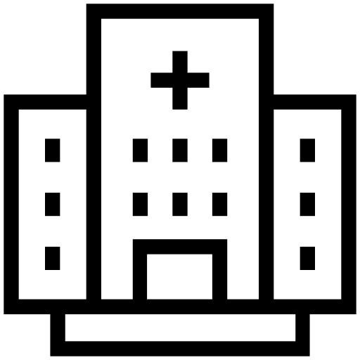 Building, clinic, corona icon