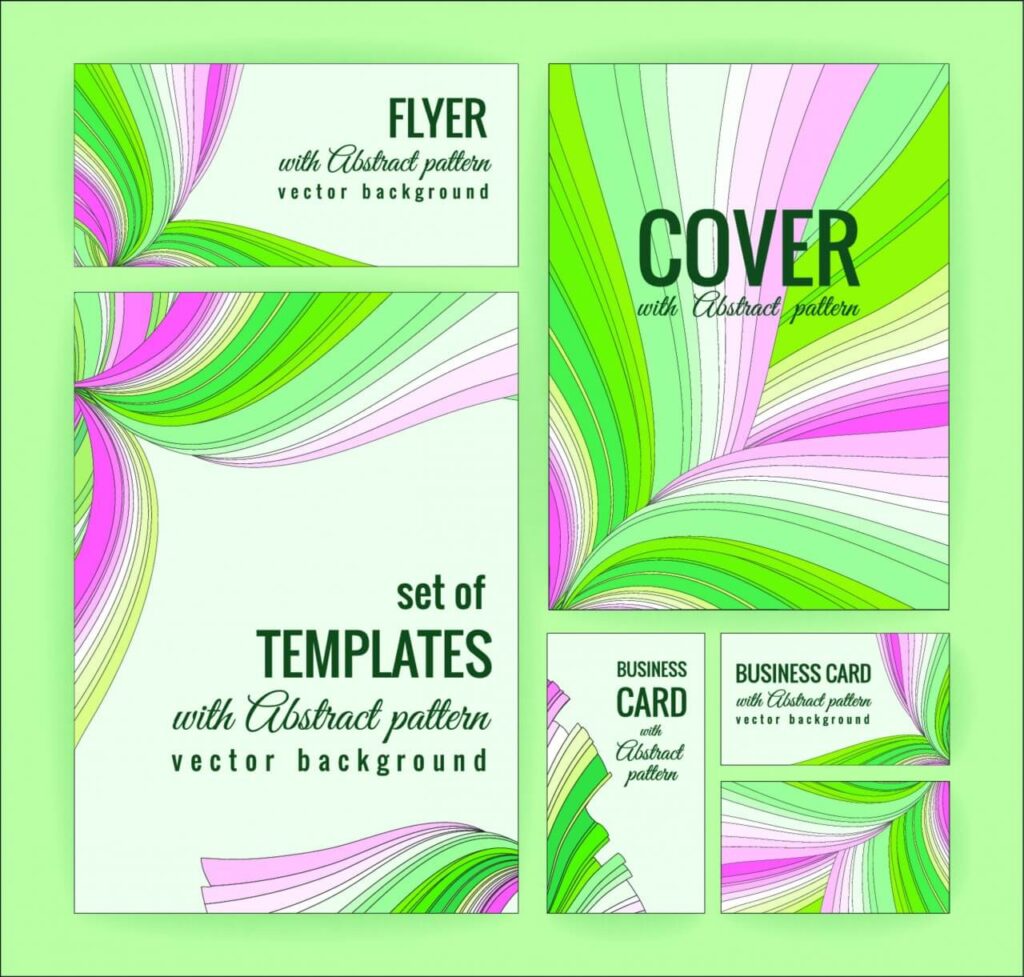 Set of business templates with abstract pattern. Vector background.