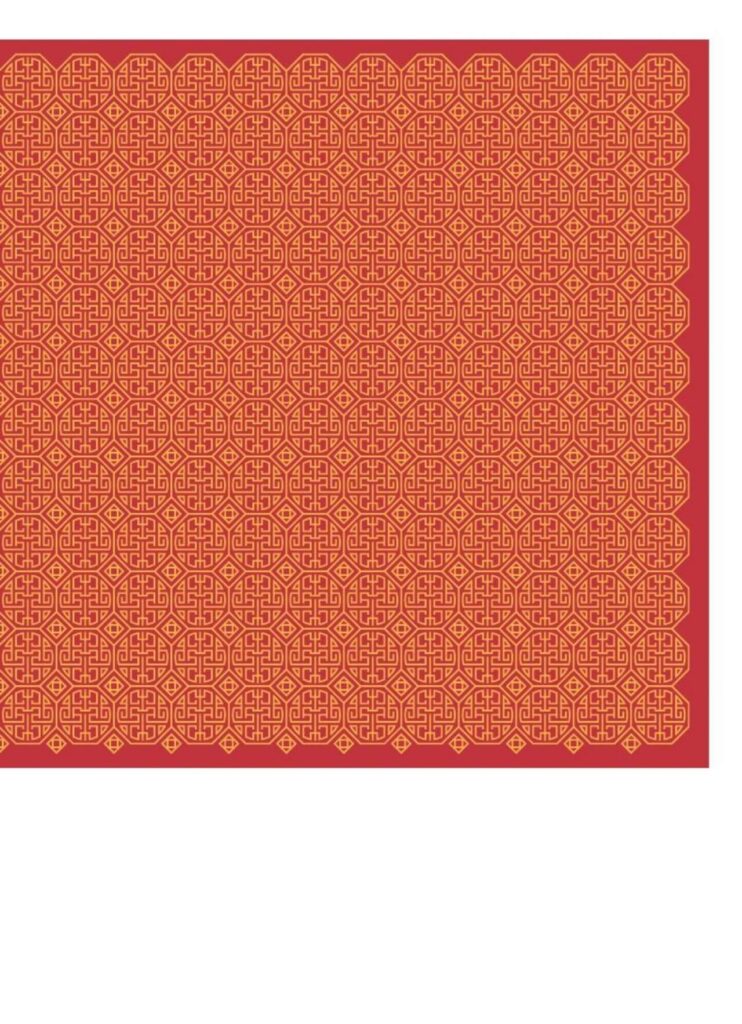 Asian Yellow and Red Pattern