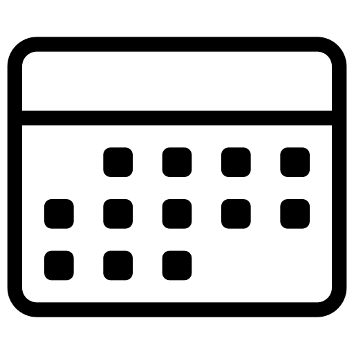 Calendar, clock, date icon