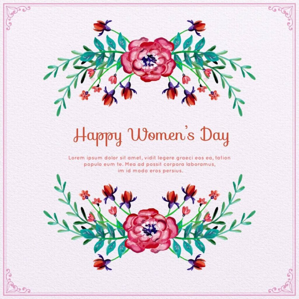 Watercolor Women’s Day Floral Frame