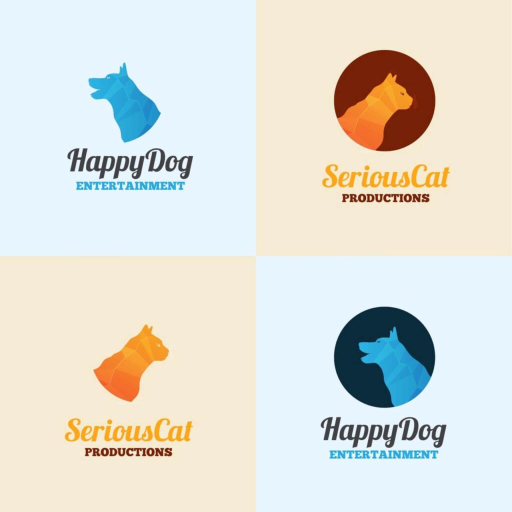 Dog and cat logo template