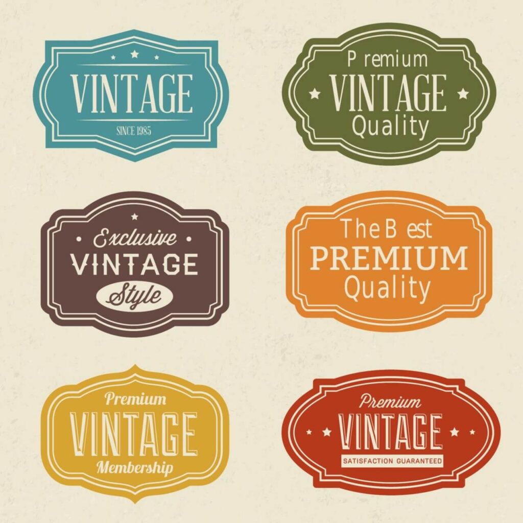 Vintage labels set