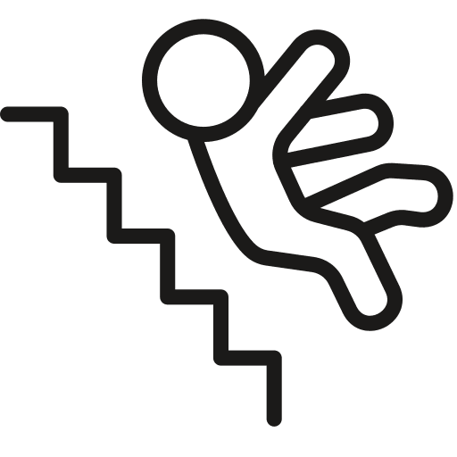 Down, falling, stairs icon