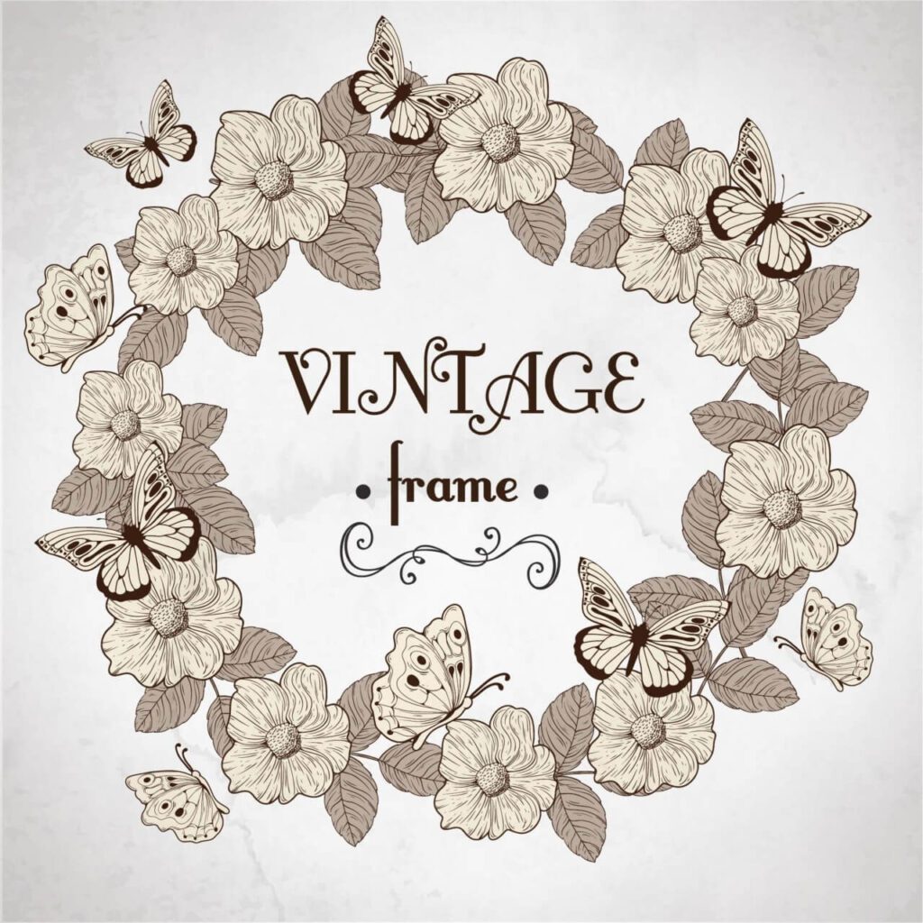 Vintage floral frame