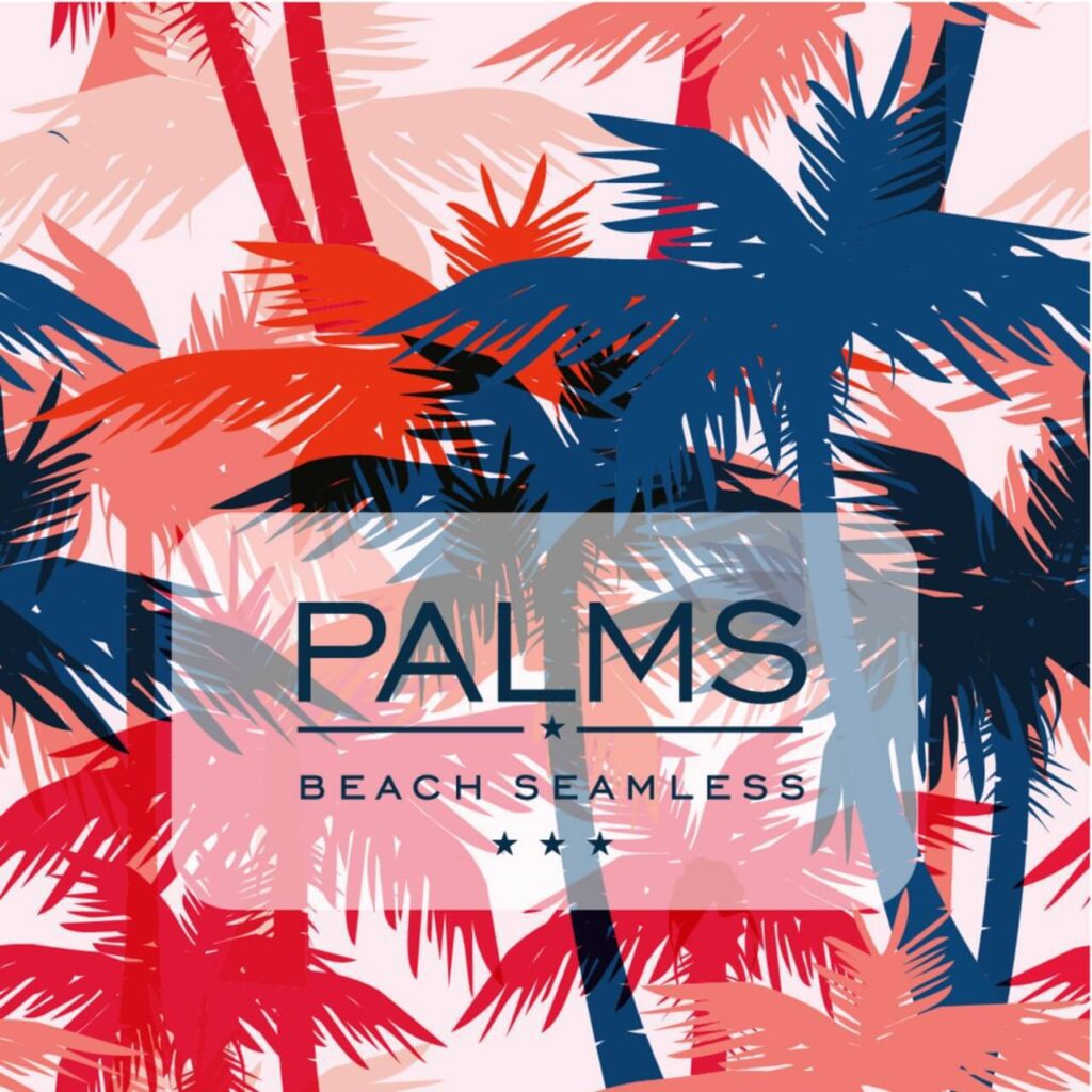 Vector seamless pattern with palm trees