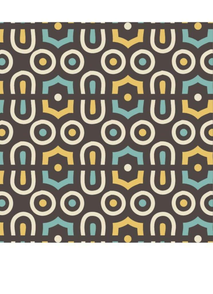 Retro Yellow and Blue Abstract Pattern