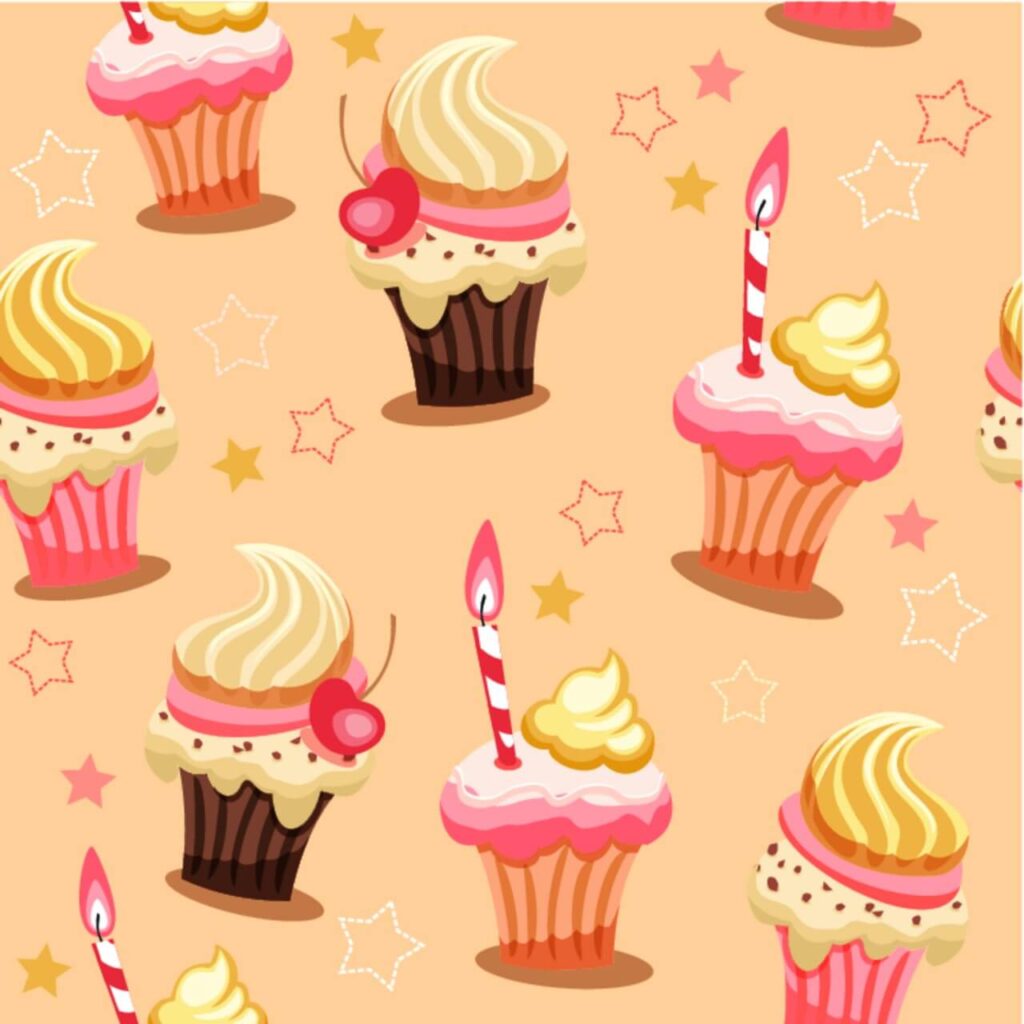 Sweet seamless background with cakes