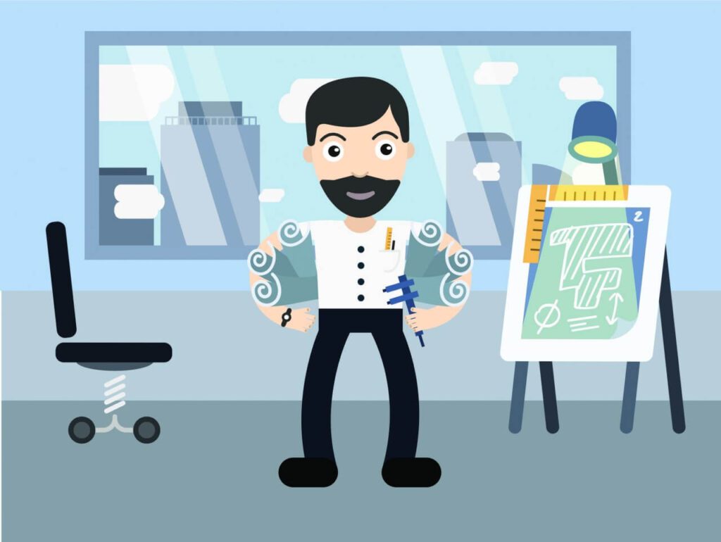 Architect profession vector character illustration